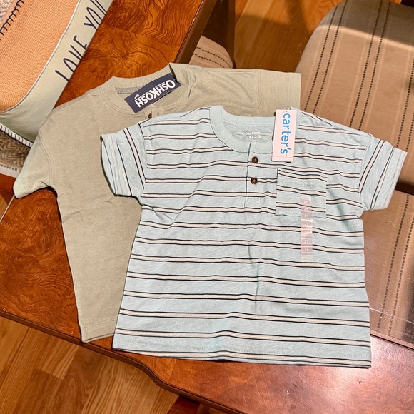 2T Striped Henley Pocket Tees - Picture 1 of 1